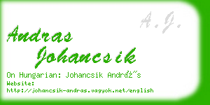 andras johancsik business card